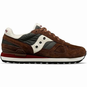 Men's Saucony Shadow Original Premium Sneakers Brown / Green | LVPYWJX-13