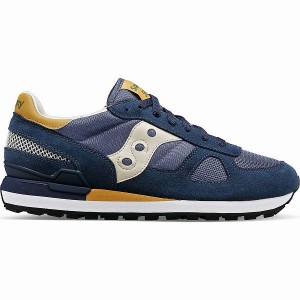 Men's Saucony Shadow Original Sneakers Navy / Brown | SFJUVGY-19