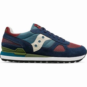 Men's Saucony Shadow Original Sneakers Navy / Green | HCKQZAX-81