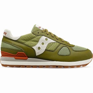 Men's Saucony Shadow Original Sneakers Olive / White | MZHQOSX-01