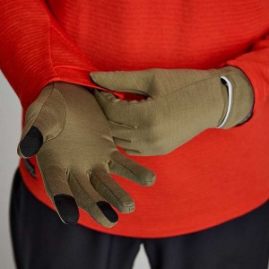 Men's Saucony Solstice Convertible Mitt Gloves Coffee | IRHBQDM-23