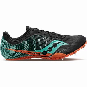 Men's Saucony Spitfire 5 Spikes Shoes Black / Mint | DGAPJTQ-90