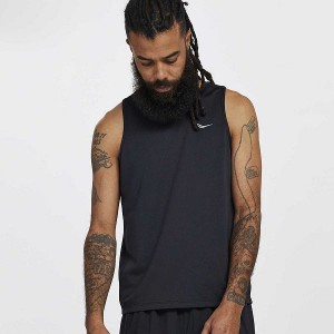 Men's Saucony Stopwatch Singlet Tank Top Black | GNRTSXW-54