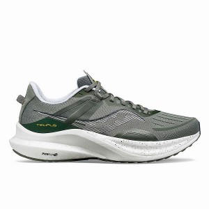 Men's Saucony Tempus Running Shoes Khaki / White | DPQULWM-89