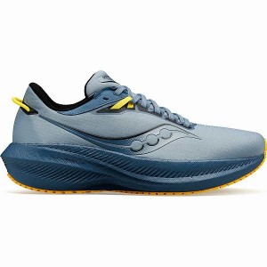 Men's Saucony Triumph 21 RUNSHIELD Running Shoes Blue | KOLSPYH-18