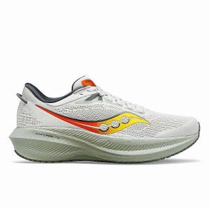 Men's Saucony Triumph 21 Running Shoes Grey / Khaki | ULBFRZS-10