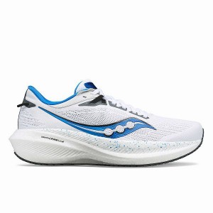 Men's Saucony Triumph 21 Running Shoes White / Deep Blue | UAWYRZL-64