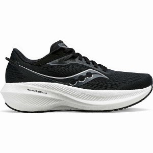 Men's Saucony Triumph 21 Wide Running Shoes Black / White | HTGYFBI-09