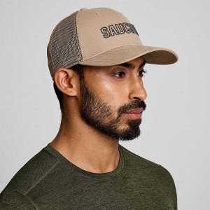 Men's Saucony Trucker Hats Blue Grey | RLIGXDB-69