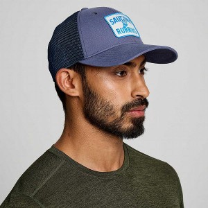 Men's Saucony Trucker Hats Blue | RKPCMHN-37