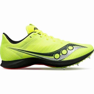 Men's Saucony Velocity MP Spikes Shoes Yellow / Black | HENQDKY-05