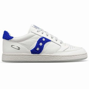 Men's Saucony X Maybe Tomorrow Jazz Court Varsity Sneakers White / Blue | OFRNJMU-28