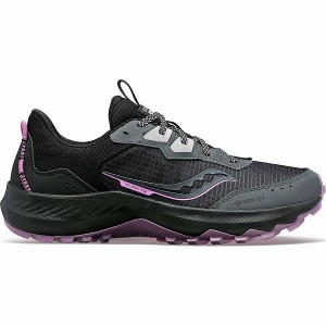 Women's Saucony Aura TR GTX Running Shoes Grey / Black | QBKFCYP-76