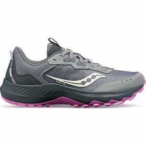 Women's Saucony Aura TR Running Shoes Grey / Purple | SLRGBUV-06