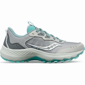 Women's Saucony Aura TR Trail Running Shoes Grey / Turquoise | IGSWLDY-35