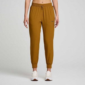 Women's Saucony Boston Woven Pants Brown | BJUFALT-58