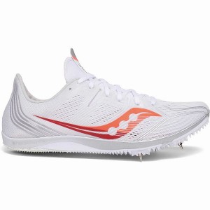 Women's Saucony Endorphin 3 Spike Spikes Shoes White / Red | PNXTEZL-16