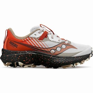 Women's Saucony Endorphin Edge Trail Running Shoes White / Orange | IDNABZE-42