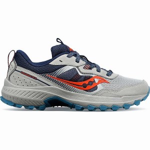 Women's Saucony Excursion TR16 Trail Running Shoes Grey / Navy | SXOGWZE-06