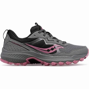 Women's Saucony Excursion TR16 Trail Running Shoes Grey / Rose | MKXFOLC-75