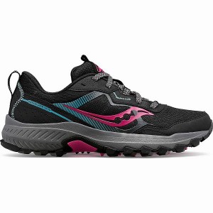 Women's Saucony Excursion TR16 Trail Running Shoes Black / Fuchsia | FGYNIKW-02