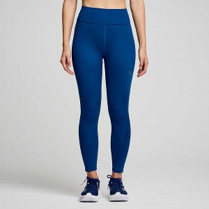 Women's Saucony Fortify Crop Tight Indigo | WKTNQCB-14