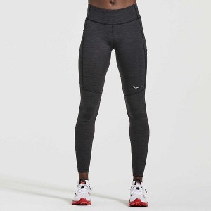 Women's Saucony Fortify Tight Black | MQEBPIO-69