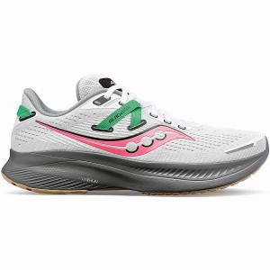 Women's Saucony Guide 16 Running Shoes White / Grey | FUIVXQR-73