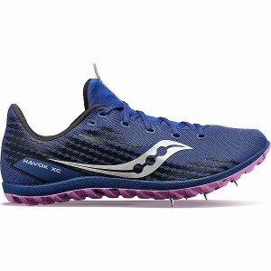 Women's Saucony Havok XC 3 Spike Spikes Shoes Indigo | XMCVHQP-71