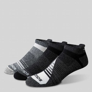 Women's Saucony Inferno Merino Wool Blend No Show 3-Pack Socks Grey | EITBPNW-92