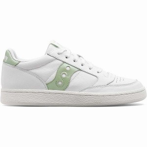 Women's Saucony Jazz Court Metallic Sneakers White / Light Green | OKAUSPB-47