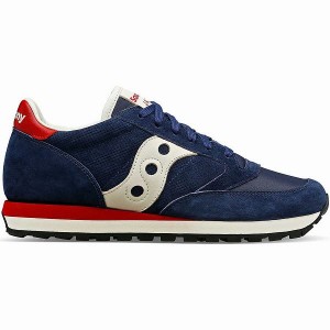 Women's Saucony Jazz Original Premium Sneakers Navy | GWBDORP-87