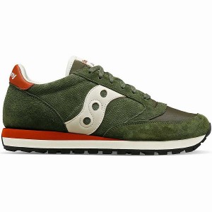 Women's Saucony Jazz Original Premium Sneakers Olive | UWYKMRT-02