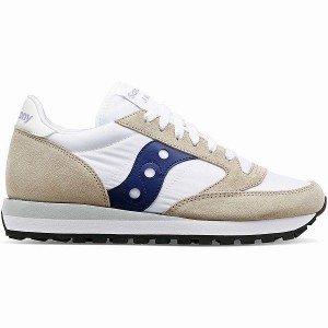 Women's Saucony Jazz Original Sneakers White / Navy | UHRNBPK-36