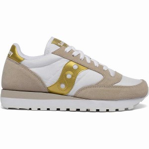 Women's Saucony Jazz Original Sneakers White / Gold | ODULFTV-98