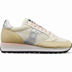 Women's Saucony Jazz Triple Sneakers Beige / Silver | MADNGSV-90