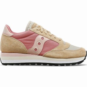 Women's Saucony Jazz Triple Sneakers Beige / Red | RIJSXTA-86