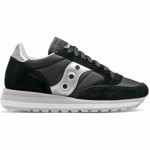 Women's Saucony Jazz Triple Sneakers Black / Silver | DBOSENI-82