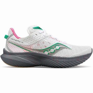 Women's Saucony Kinvara 14 Running Shoes White / Grey | IGCPXUT-08