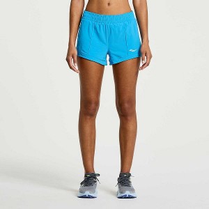 Women's Saucony Outpace 3" Shorts AZURE | POJIRBN-75