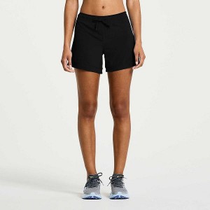 Women's Saucony Outpace 5" Shorts Black | AHKLFUT-03