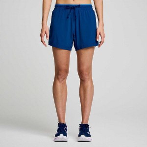 Women's Saucony Outpace 5" Shorts Indigo | TYQWRHK-41