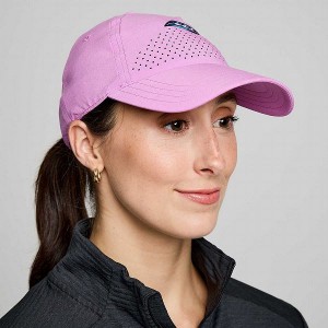 Women's Saucony Outpace Petite Hats Purple | RLMAKDZ-31