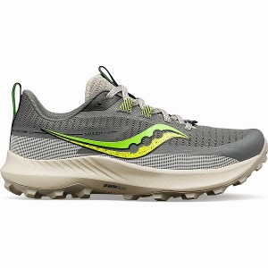 Women's Saucony Peregrine 13 Trail Running Shoes Grey / Green | TWHLKPU-14