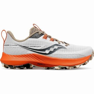 Women's Saucony Peregrine 13 Trail Running Shoes White / Orange | LBHCOYN-78