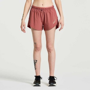 Women's Saucony Pinnacle 2.5" Shorts Apple Butter | JRZITEC-20