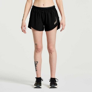 Women's Saucony Pinnacle 2.5" Shorts Black | RHZNSEO-13