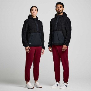 Women's Saucony Recovery Sherpa Pullover Black | ZSVBNJY-48