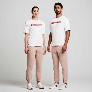 Women's Saucony Recovery Short Sleeve T Shirts White | FVMRJBQ-49