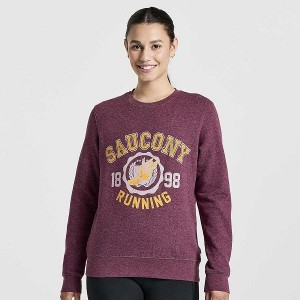 Women's Saucony Rested Crewneck Sweatshirt Grey | QKDXPTI-52